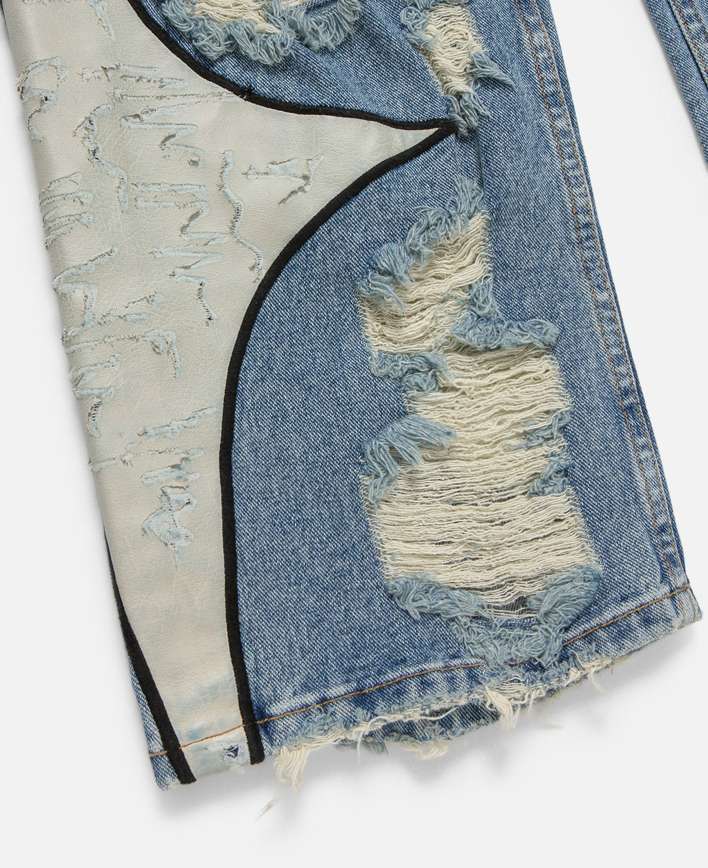 TC Leather Washing Denim Pants (War. Ver) (Blue) - Image 4