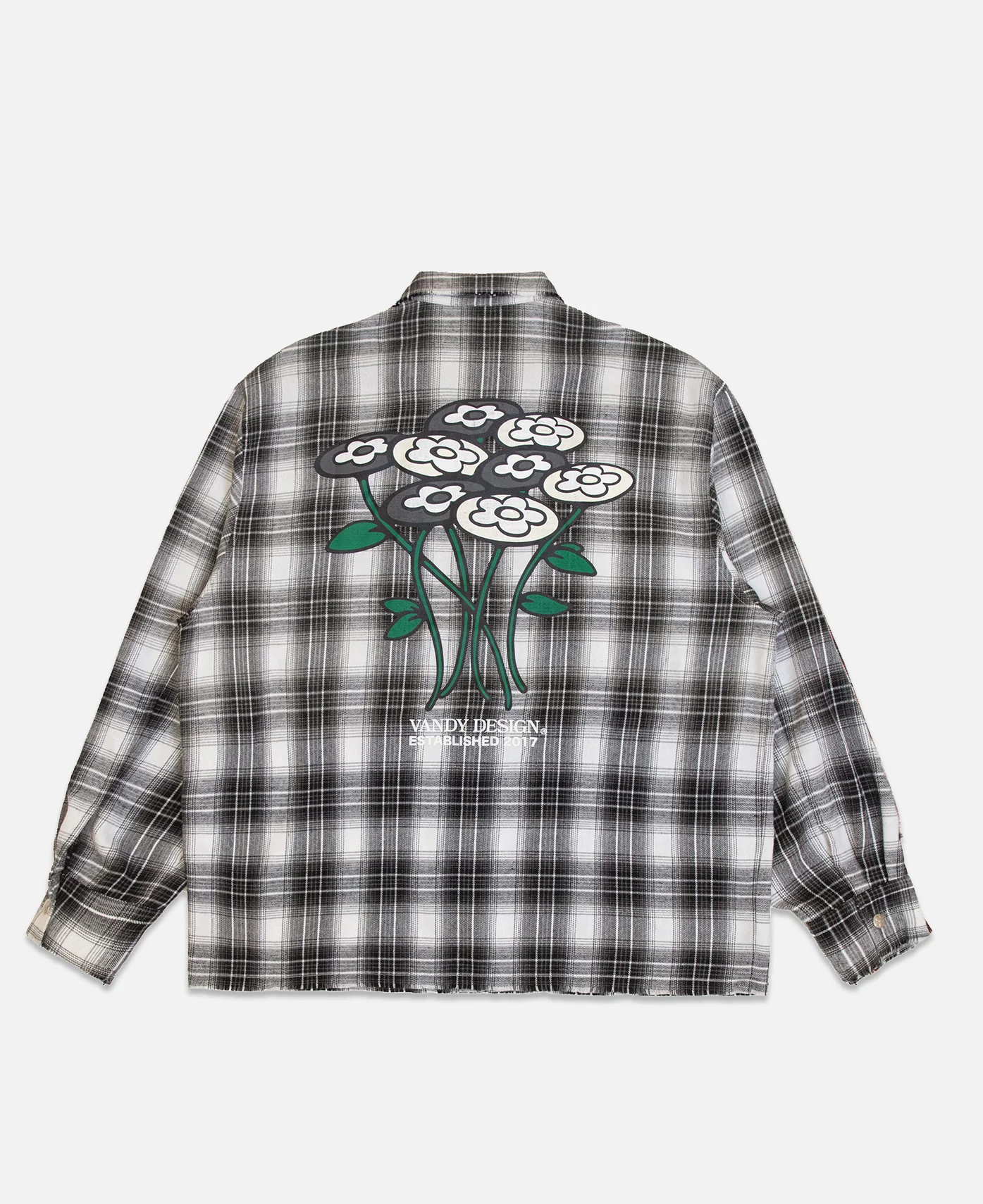 Flower Flannel Shirt (Grey) - Image 2