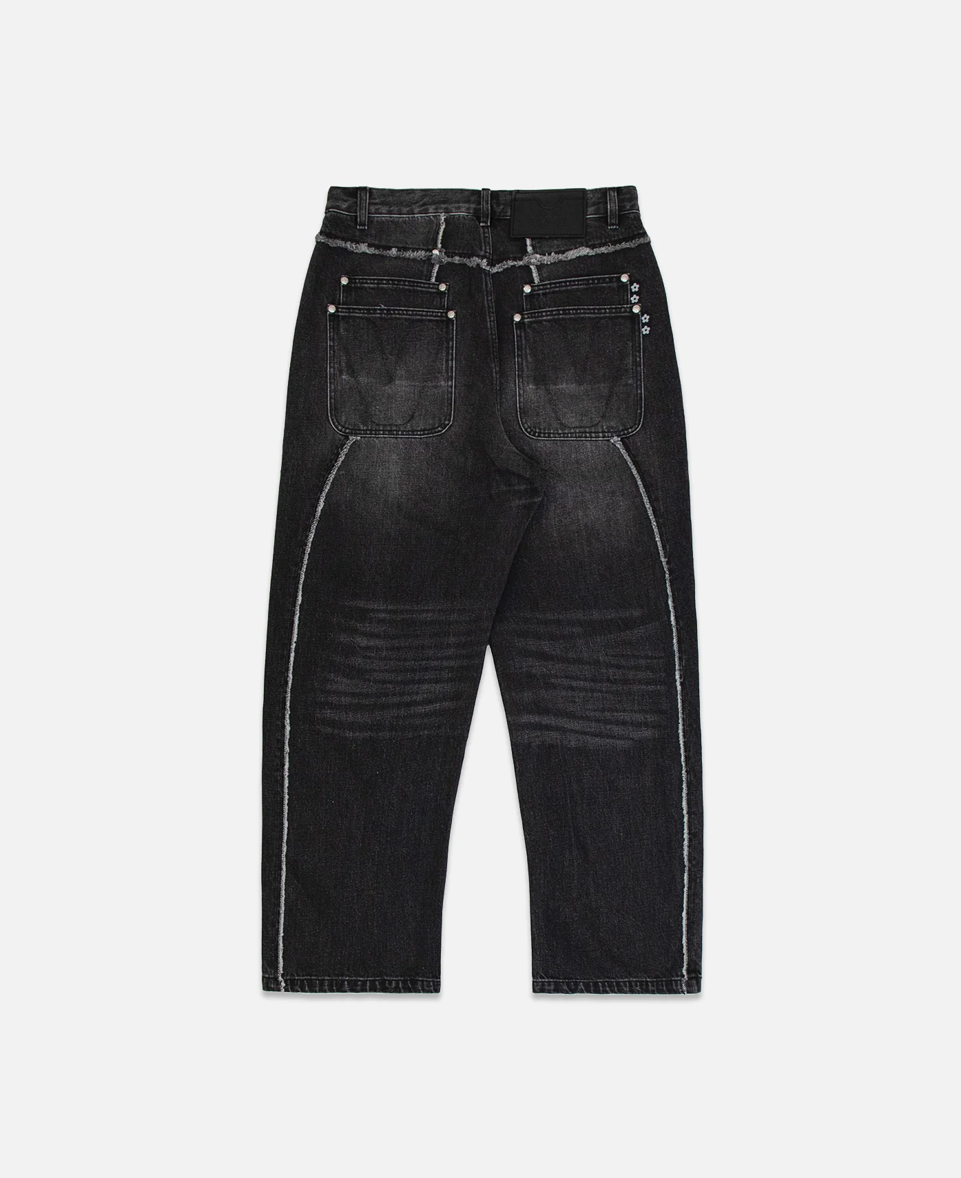 Fray Denim Jeans (Black) - Image 2