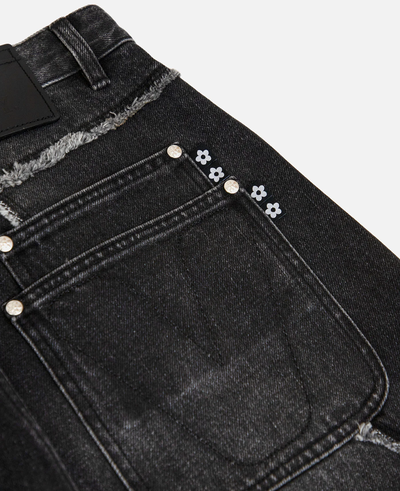Fray Denim Jeans (Black) - Image 4