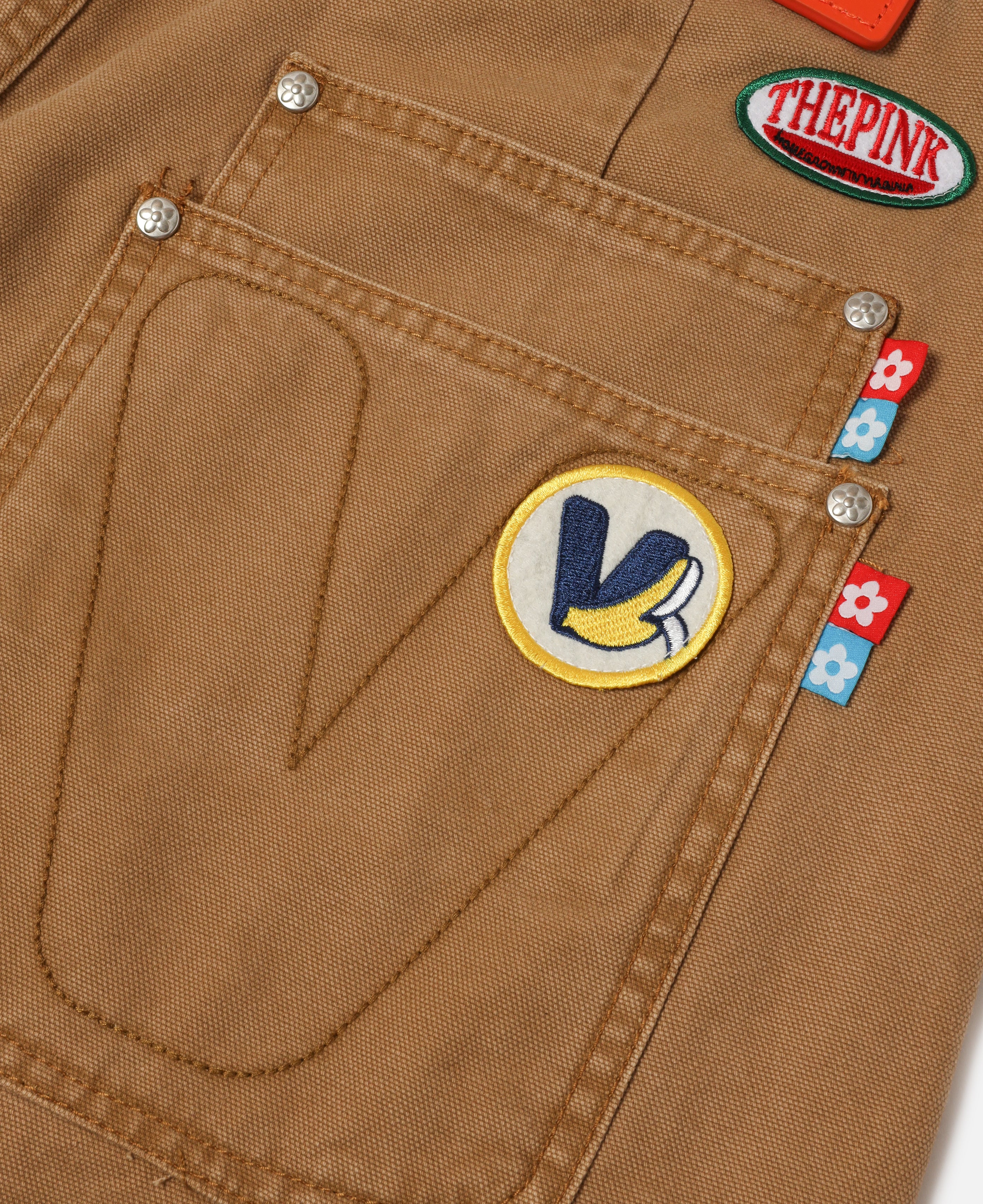 Patched Canvas Shorts (Beige) - Image 7