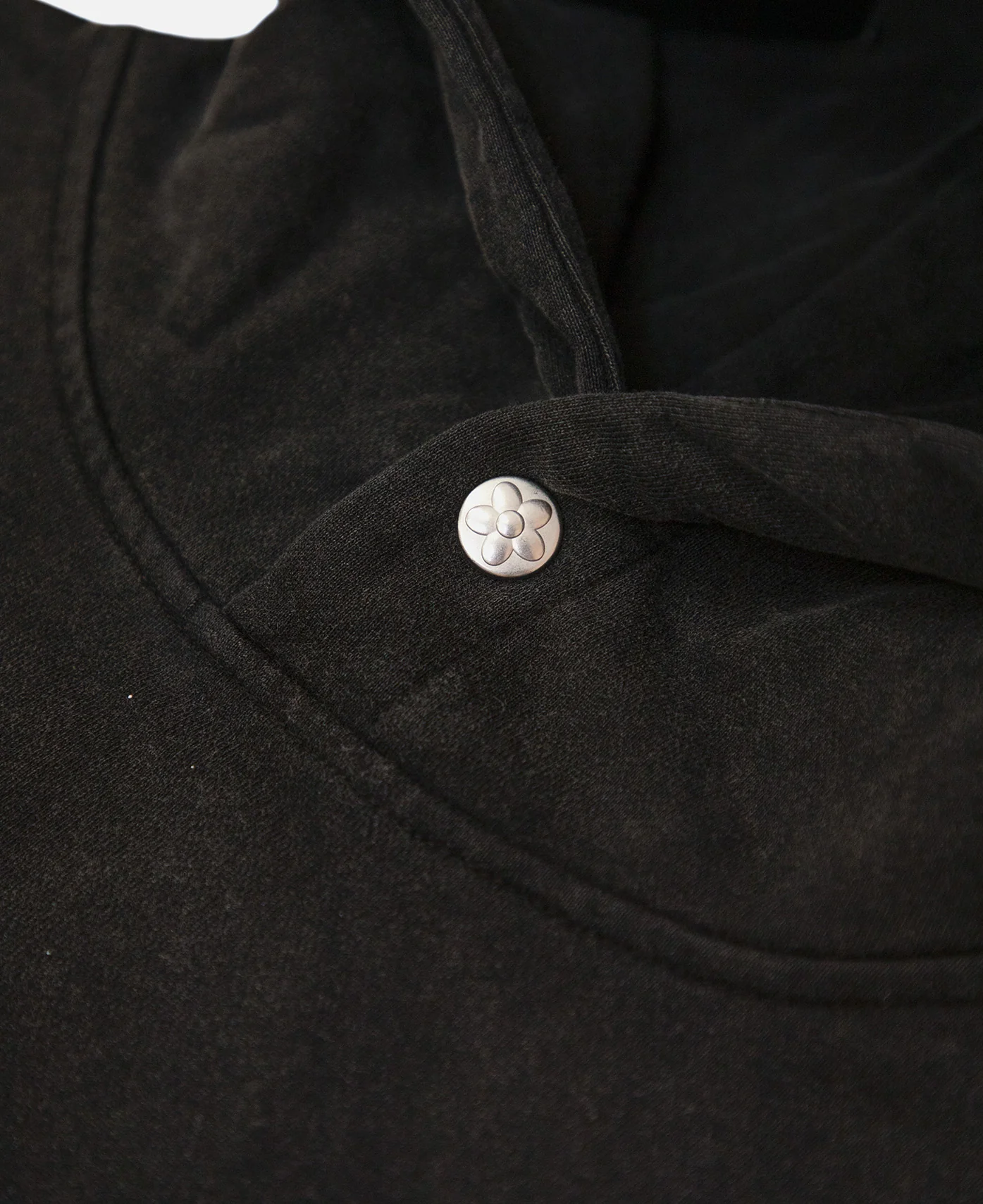 Washed Paint Splash Flower Hoodie (Black) - Image 4
