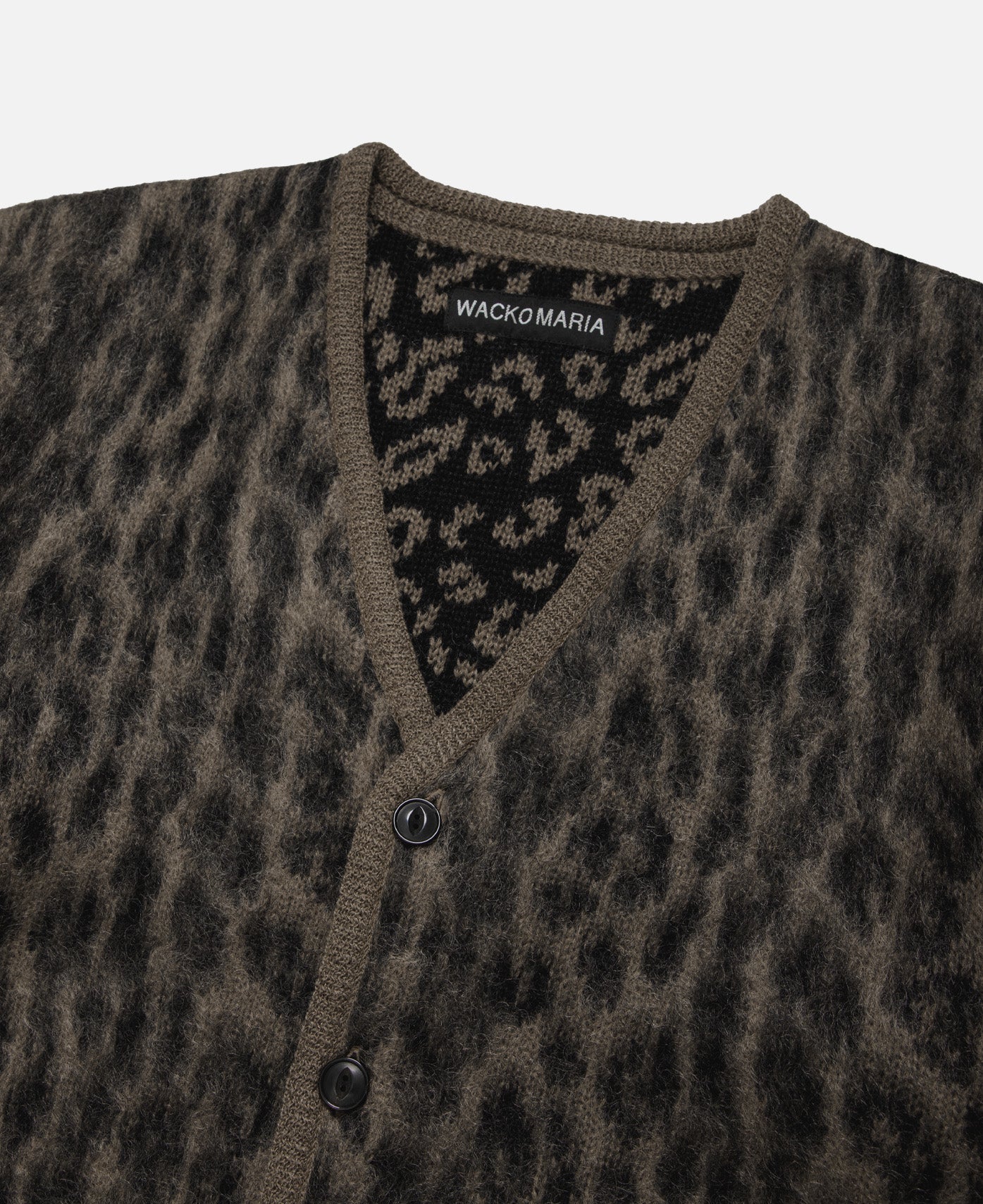 Leopard Heavy Mohair Cardigan (Brown) - Image 3