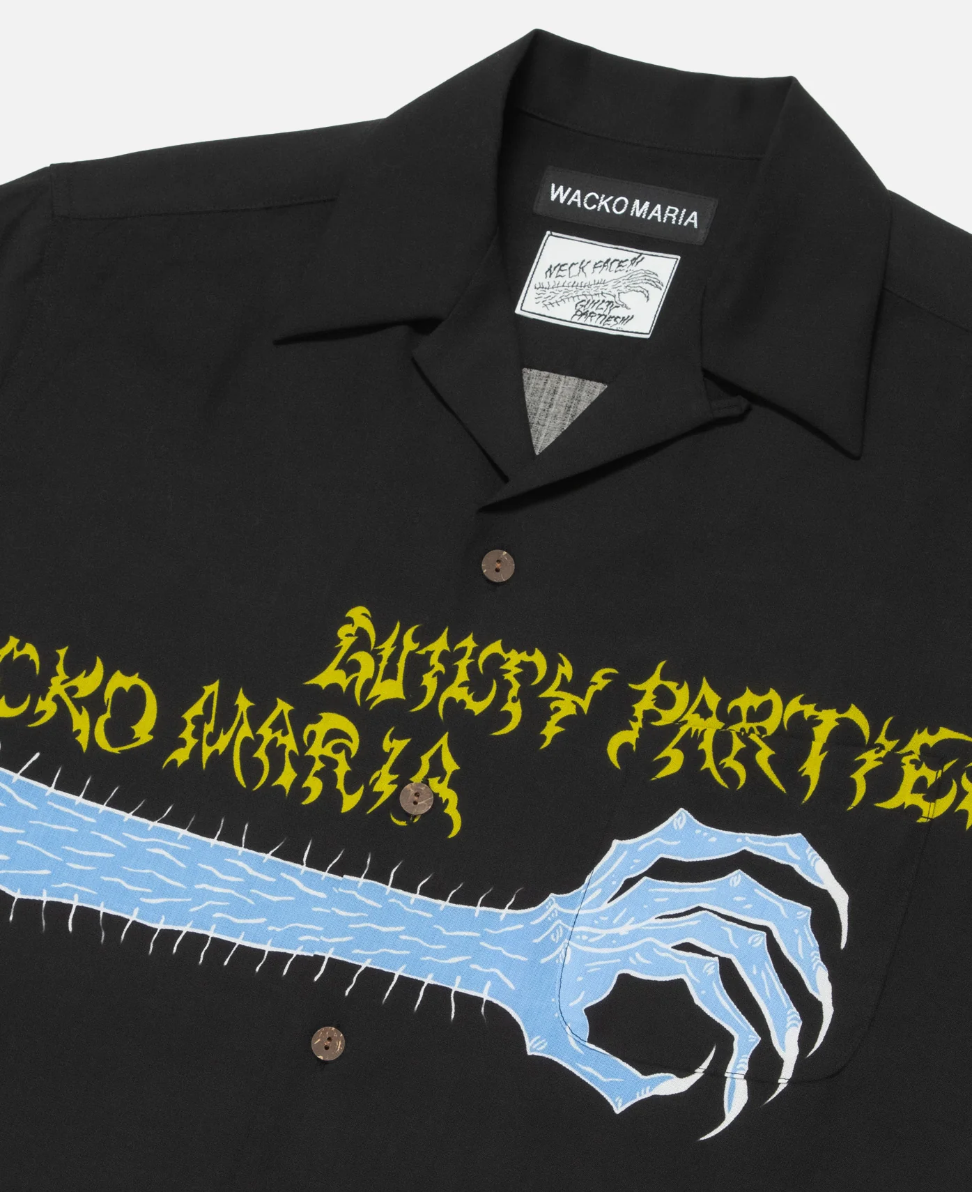 Neck Face S/S Hawaiian Shirt (Black) - Image 3
