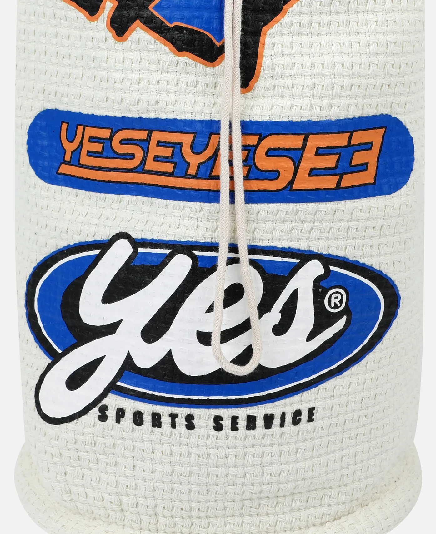 Jacquard Fabric String Bag (White) - Image 5