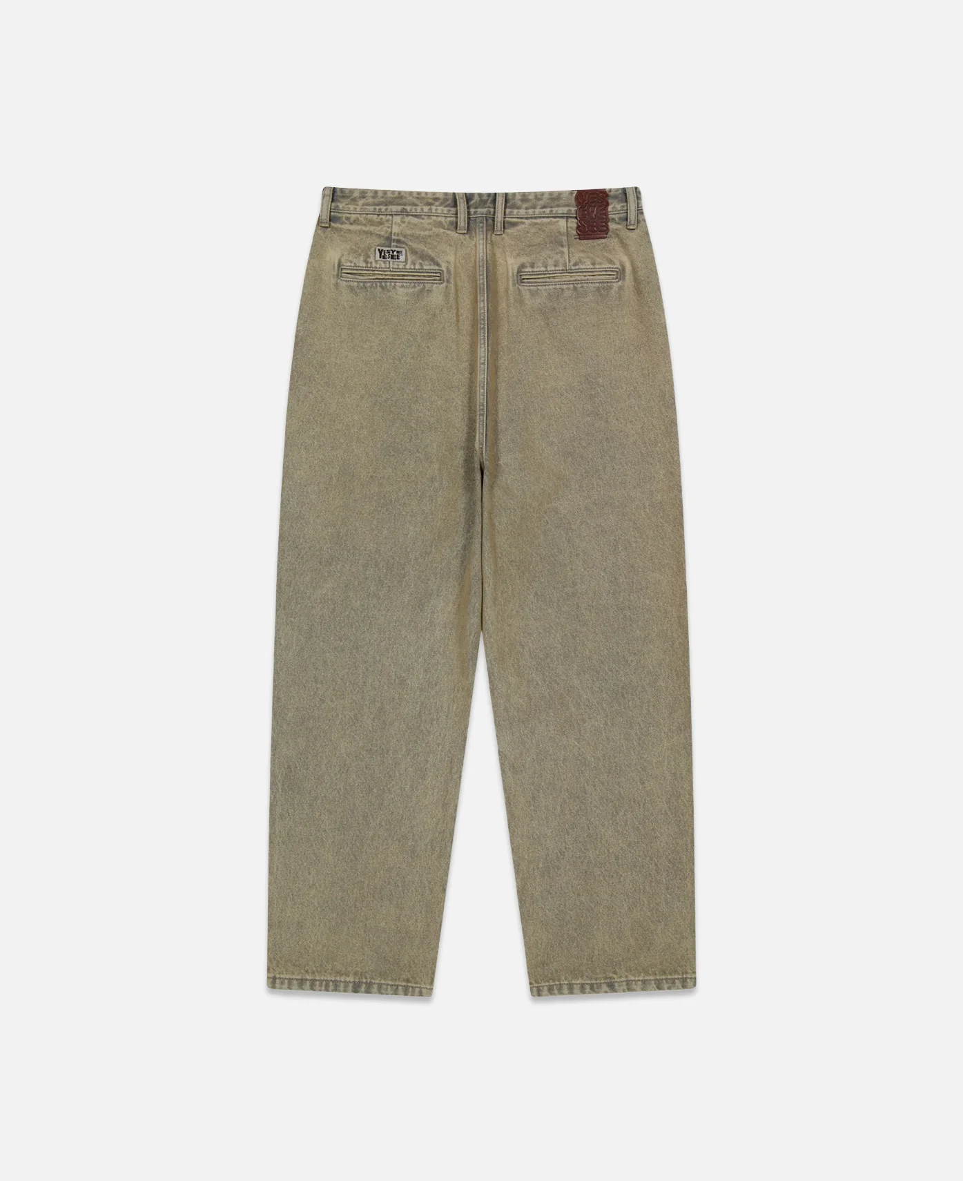Two Tucked Hairy Denim Pants (Taupe) - Image 3