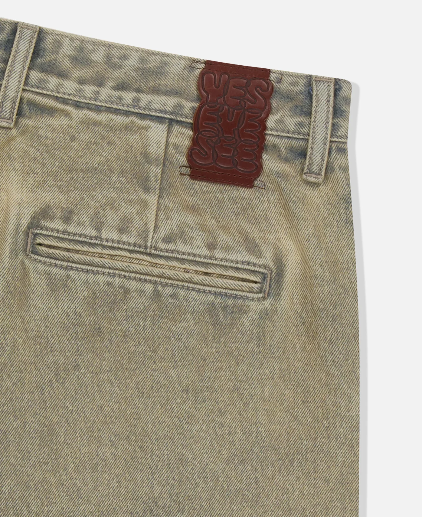 Two Tucked Hairy Denim Pants (Taupe) - Image 5
