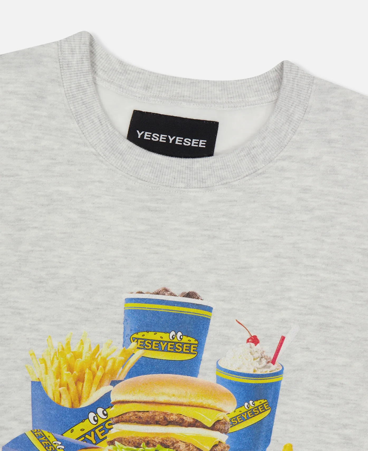 Y.E.S Burger Set Sweatshirt (Grey) - Image 4