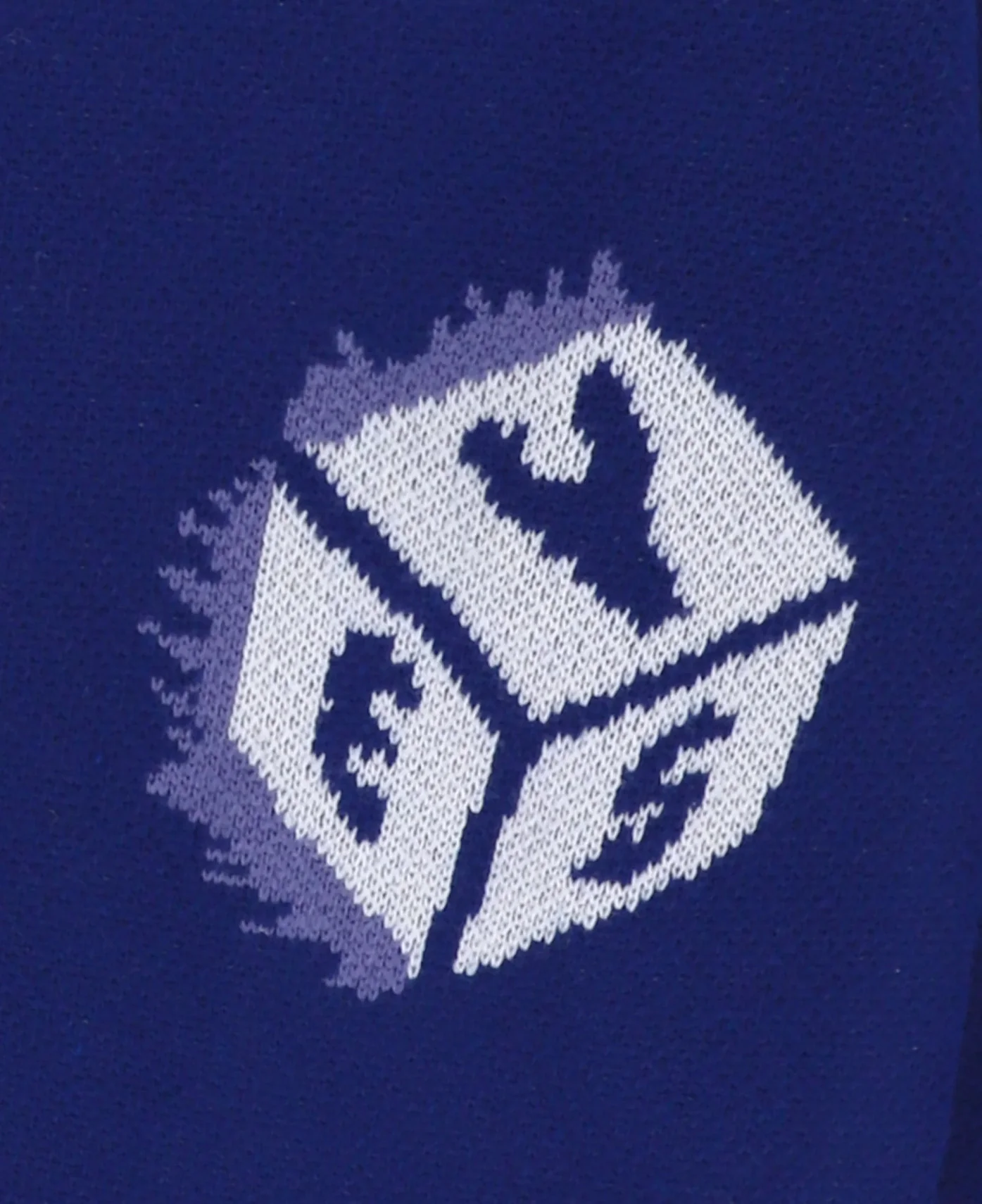 Y.E.S Dice Full Zip-Up Knit Cardigan (Blue) - Image 7